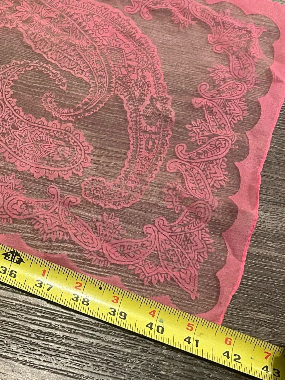 Lightweight Pink Paisley Sheer Scarf